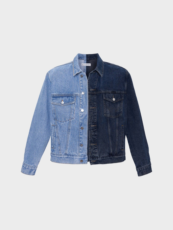e.l.v. denim Classic Denim Jacket Light Dark Blue Jacket