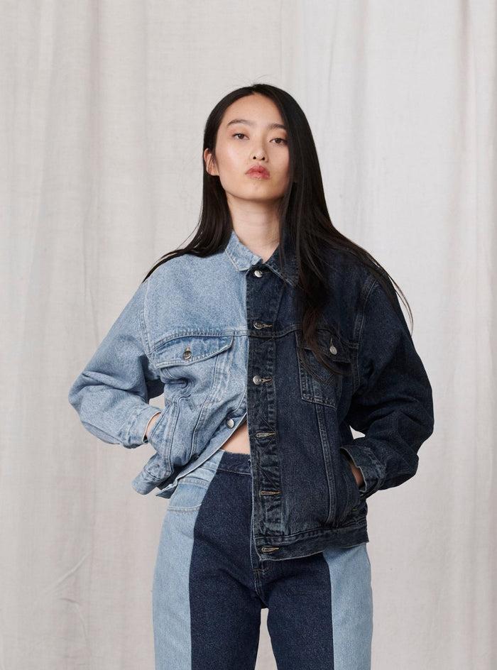 E.l.v. Denim Classic Denim Jacket Light Dark Blue Jacket