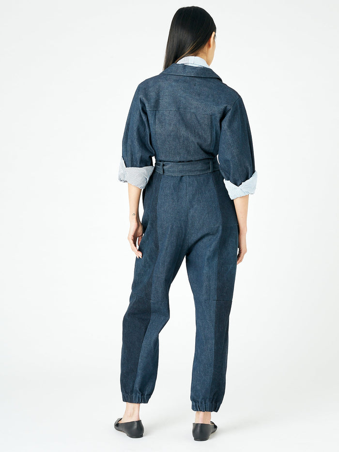 E.l.v. Denim Classic Denim Jumpsuit Dark Blue Jumpsuit