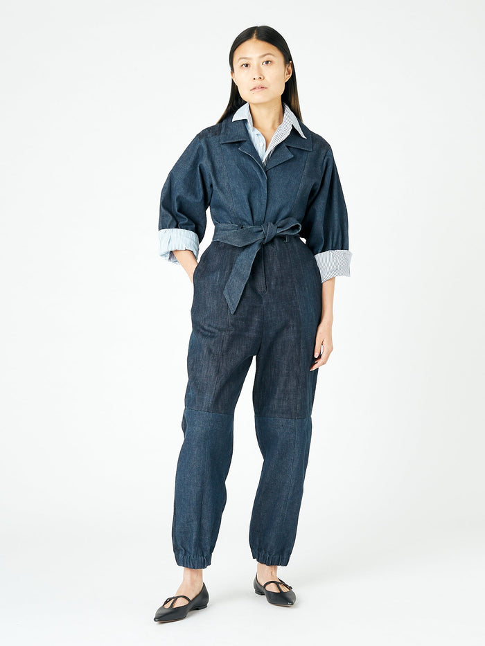 E.l.v. Denim Classic Denim Jumpsuit Dark Blue Jumpsuit