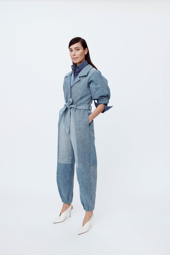E.l.v. Denim Classic Denim Jumpsuit Light Blue Jumpsuit