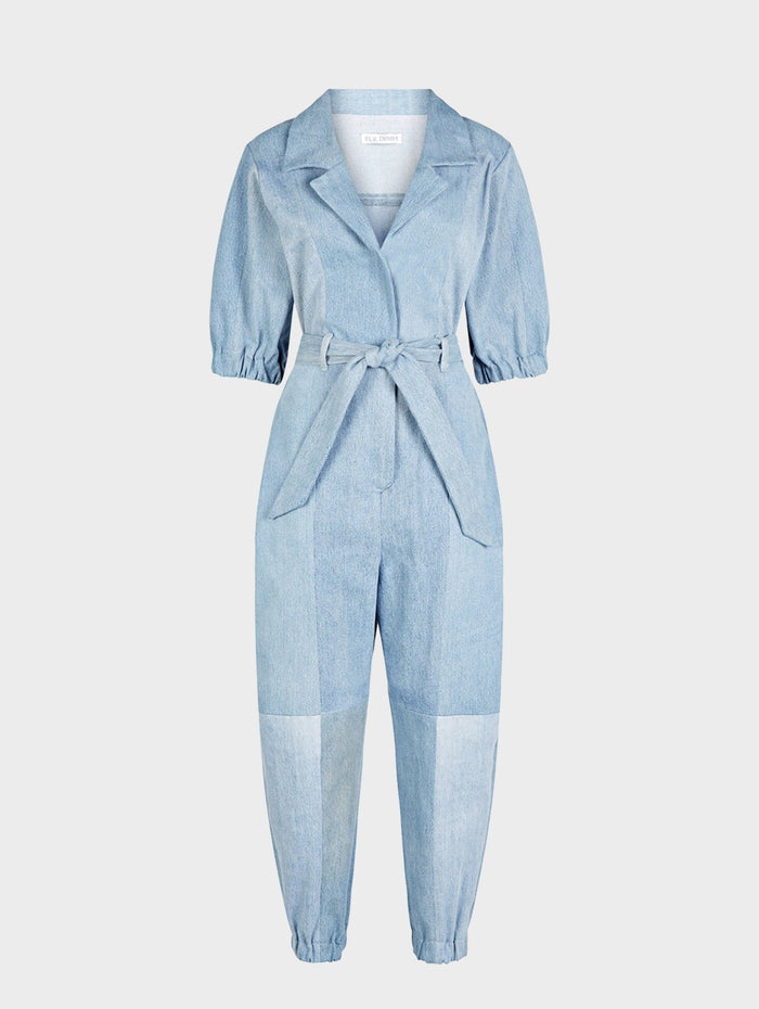 e.l.v. denim Classic Denim Jumpsuit Light Blue Jumpsuit