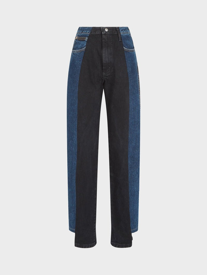 e.l.v. denim Dark Blue Black Contrast Boyfriend Jean Jeans