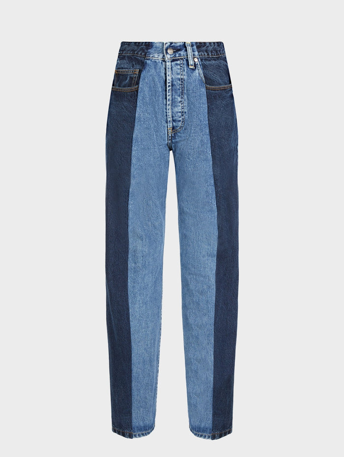 e.l.v. denim Dark Mid Blue Contrast Boyfriend Jean Jeans