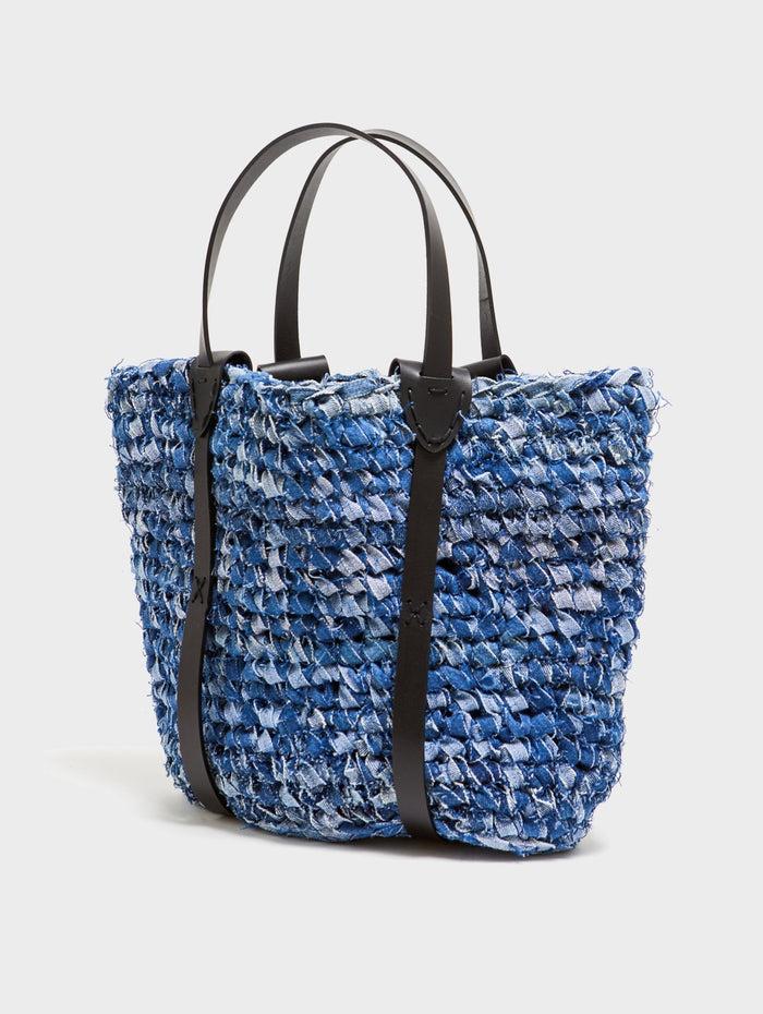 e.l.v. denim Denim Crochet Tote Bag Blue Accessories