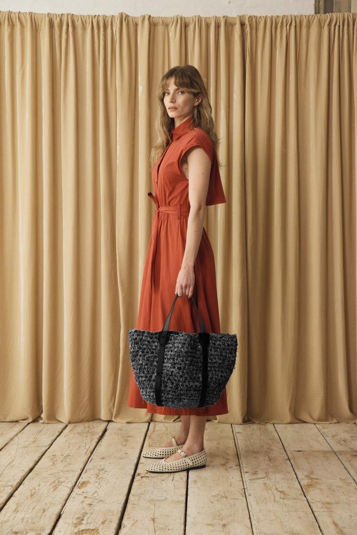 E.l.v. Denim Denim Crochet Tote Bag Charcoal Accessories