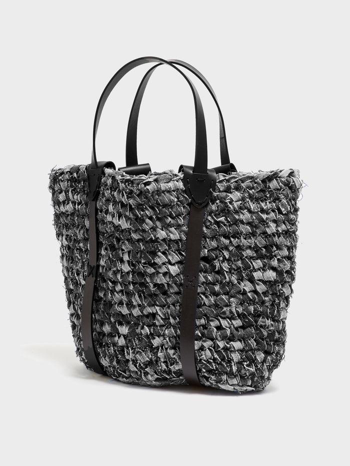e.l.v. denim Denim Crochet Tote Bag Charcoal Accessories