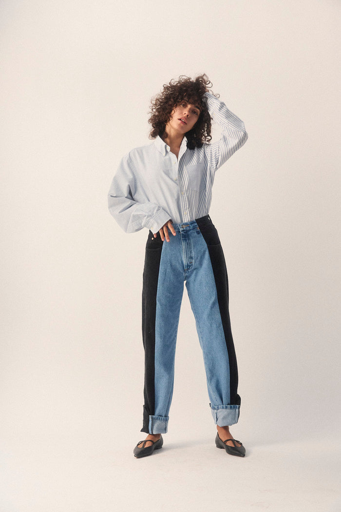 E.l.v. Denim Black Light Blue Boyfriend Jean