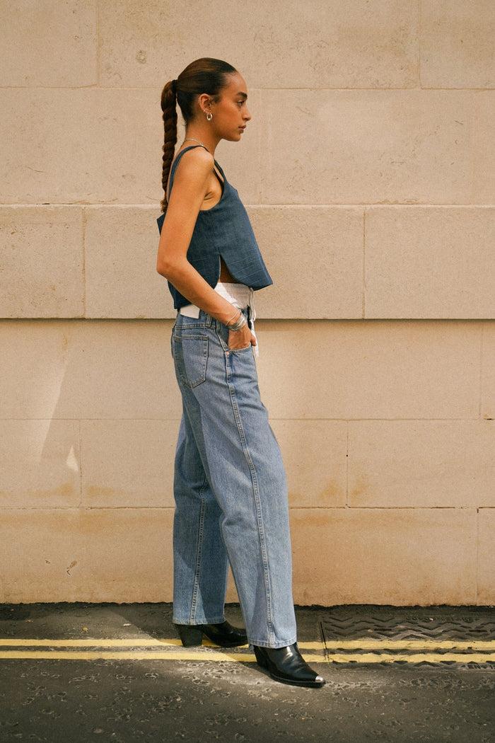 E.l.v. Denim Boyfriend Jean Light/Mid Blue Jeans