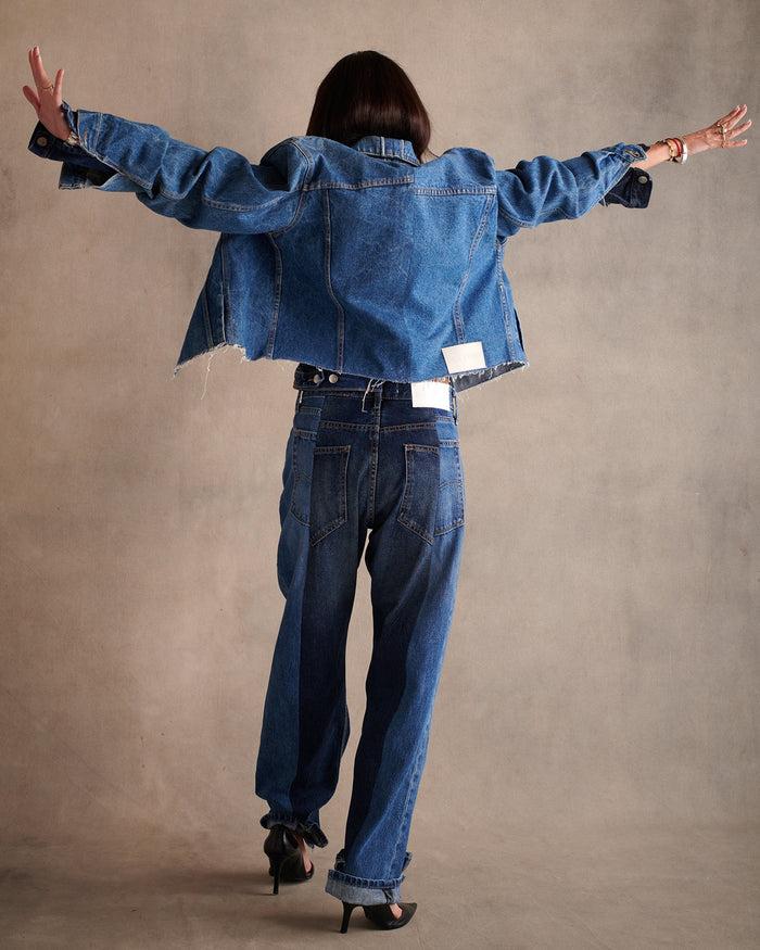 E.l.v. Denim Boyfriend Jean Mid/Dark Blue Jeans