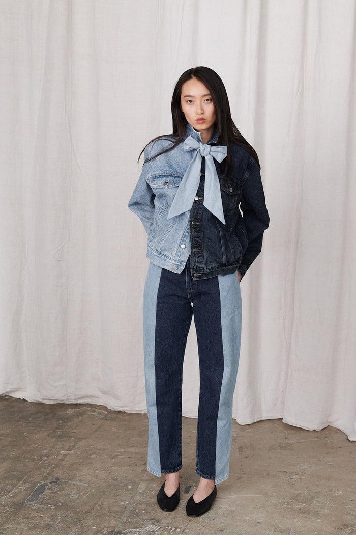 E.l.v. Denim Boyfriend Jeans Light Dark Blue Jeans