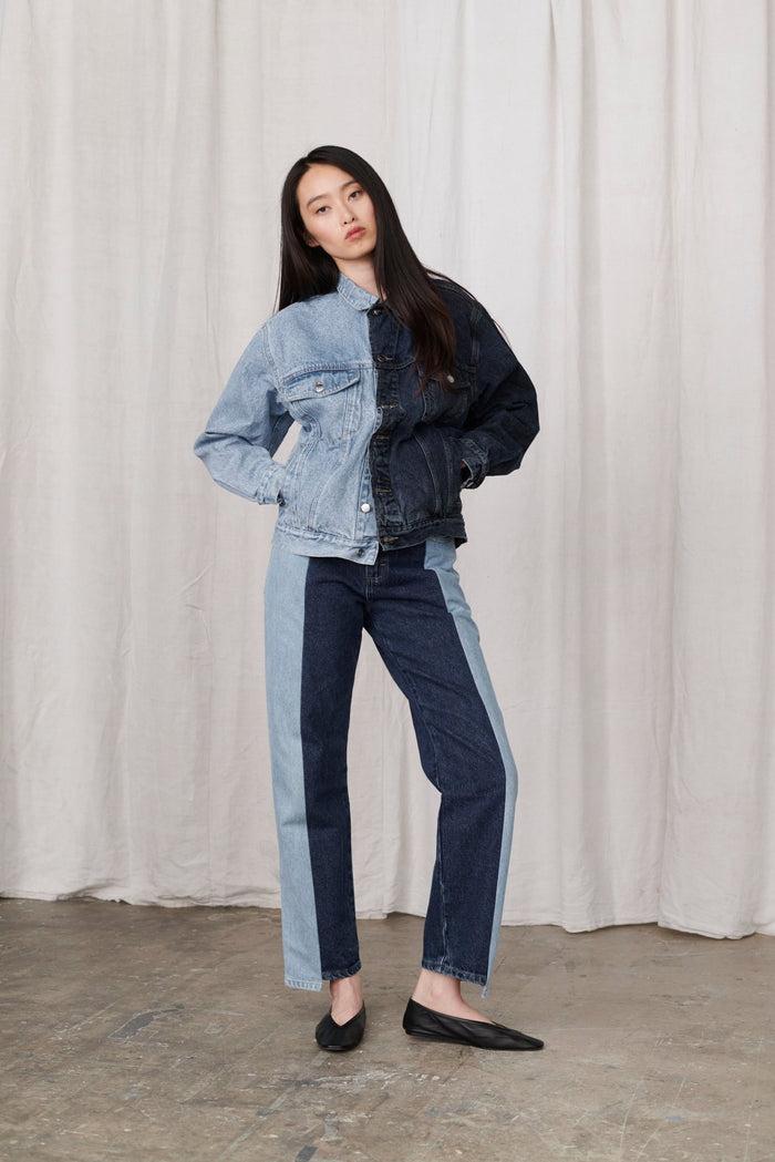 E.l.v. Denim Boyfriend Jeans Light Dark Blue Jeans
