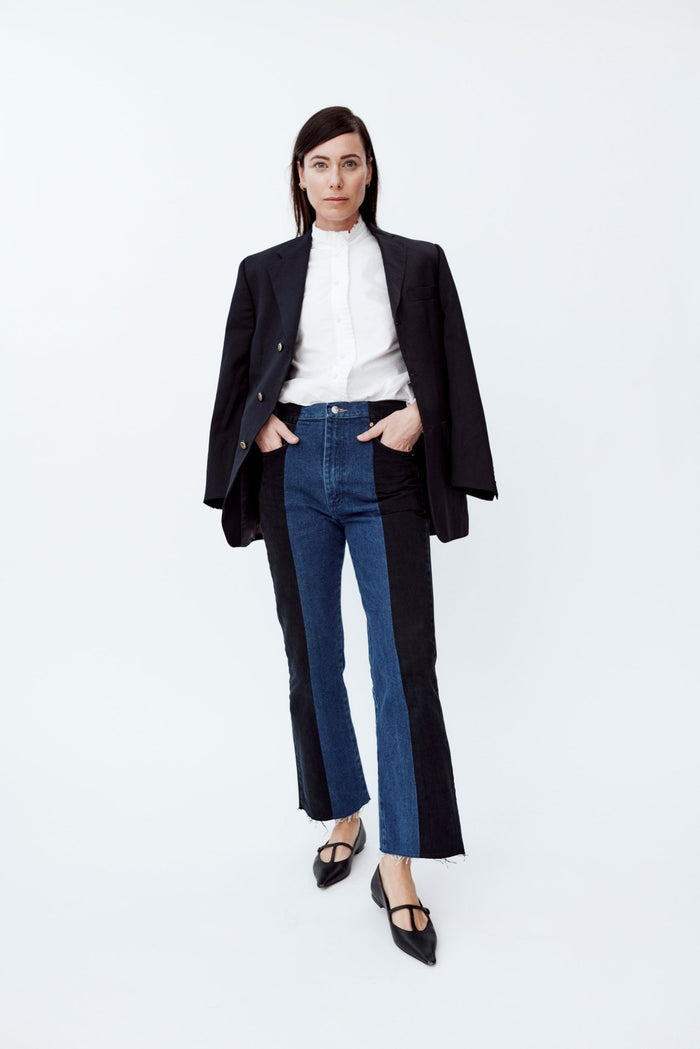 E.l.v. Denim Flare Jean Black/Dark Blue Jeans