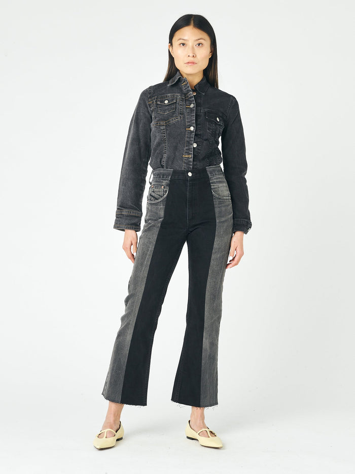 E.l.v. Denim Flare Jean Charcoal Grey/Black Jeans