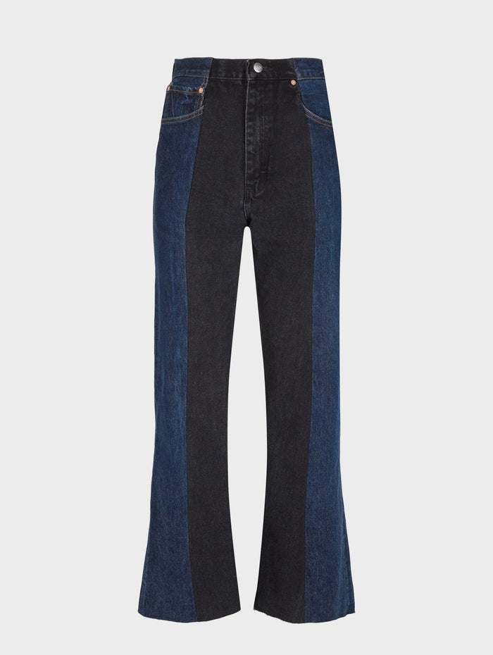 e.l.v. denim Flare Jean Dark Blue/Black Jeans