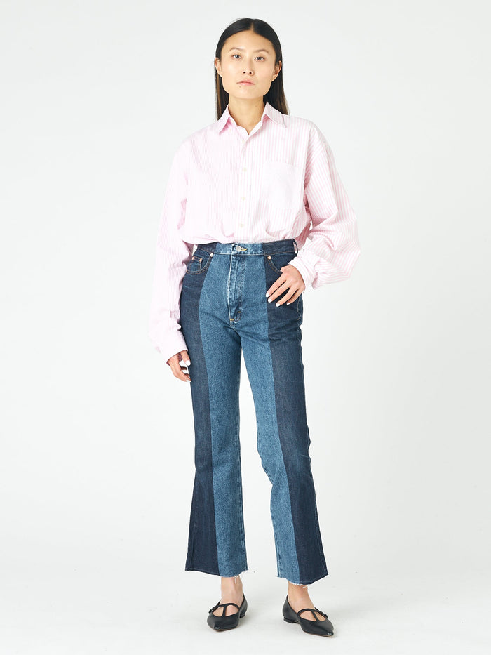 E.l.v. Denim Flare Jean Dark/Mid Blue Jeans