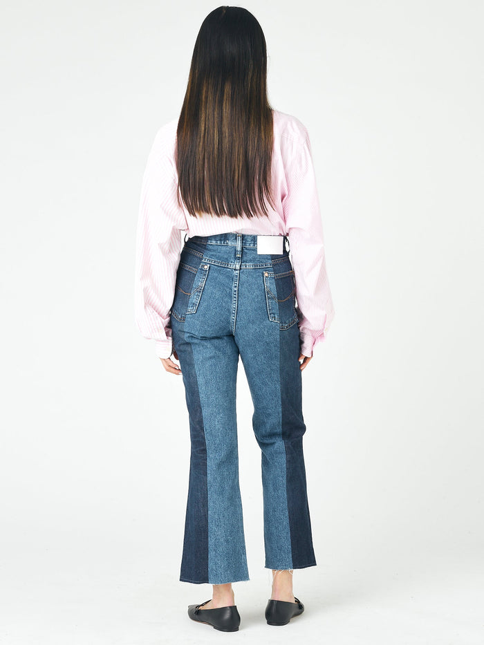 E.l.v. Denim Flare Jean Dark/Mid Blue Jeans