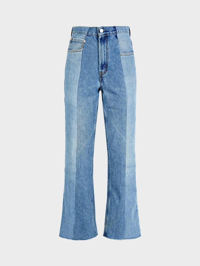 e.l.v. denim Flare Jean Light/Mid Blue Jeans