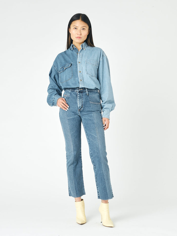 E.l.v. Denim Flare Jean Mid Blue Jeans