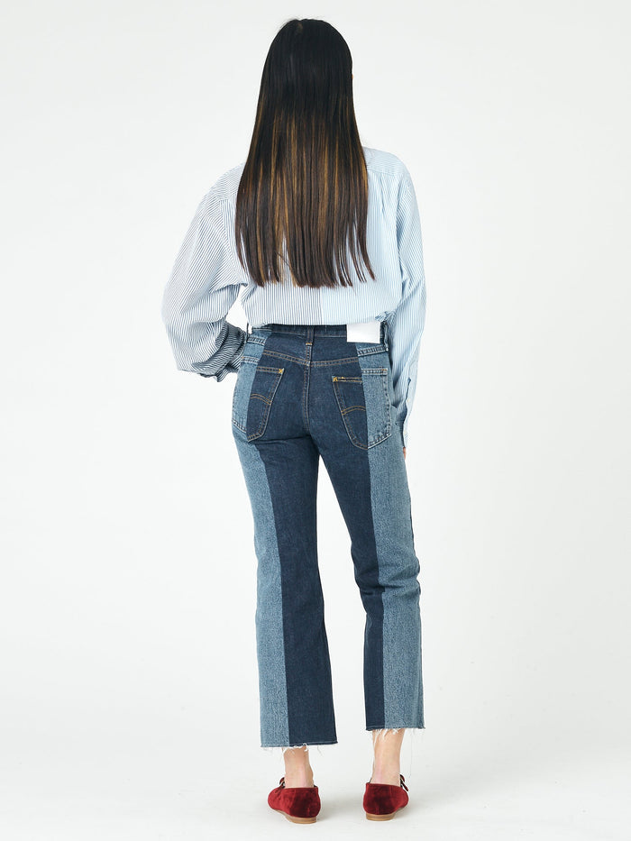 E.l.v. Denim Flare Jean Mid/Dark Blue Jeans