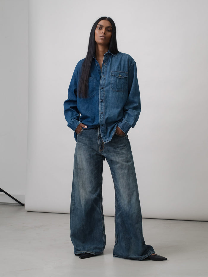 E.l.v. Denim Freya Wide Leg Jean Dark Blue Jeans