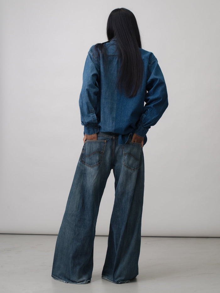 E.l.v. Denim Freya Wide Leg Jean Dark Blue Jeans
