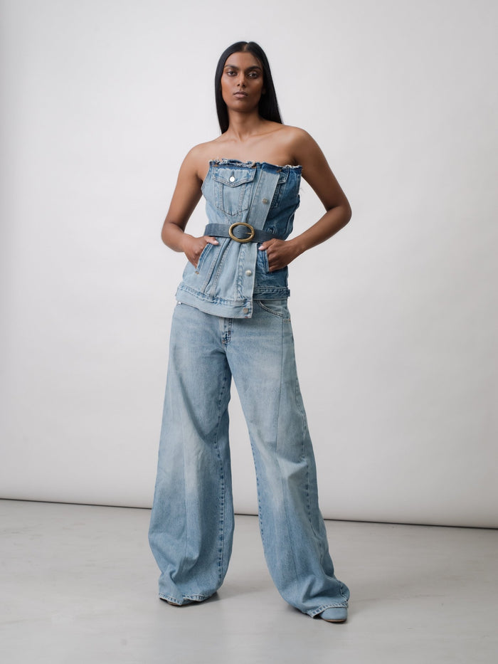 E.l.v. Denim Freya Wide Leg Jean Light Blue Jeans