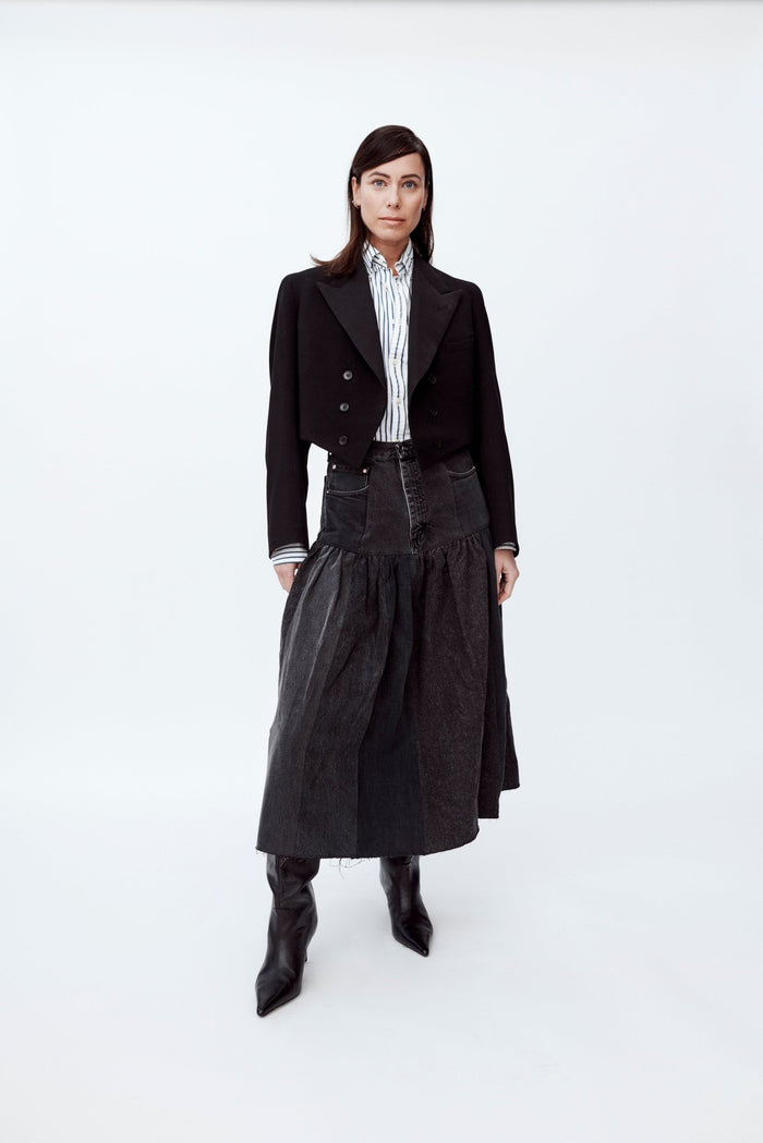E.l.v. Denim Harvard Denim Skirt Charcoal Skirt