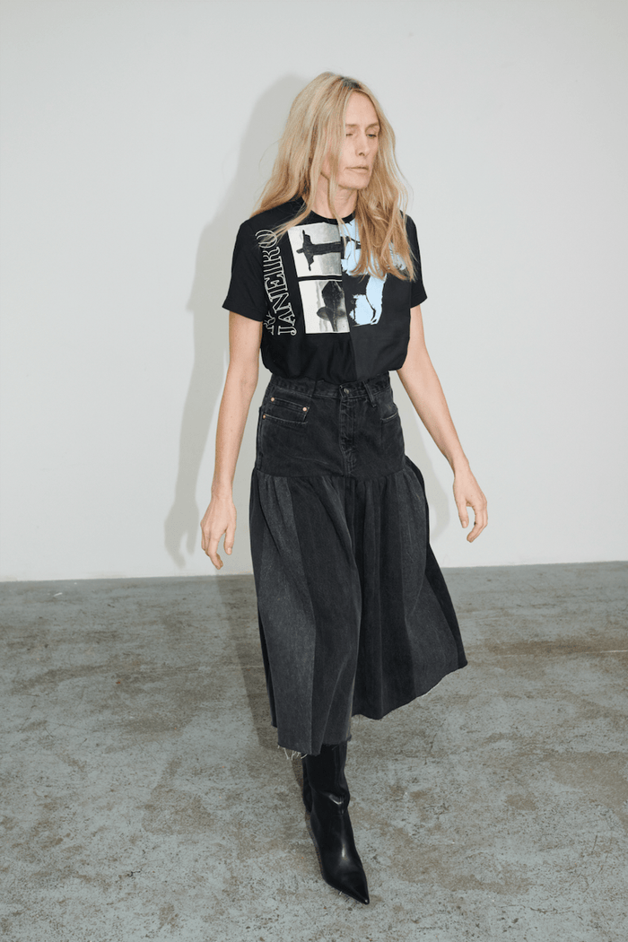 E.l.v. Denim Harvard Denim Skirt Charcoal Skirt