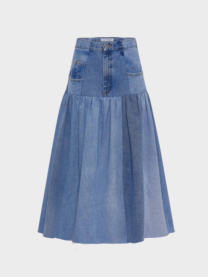 e.l.v. denim Harvard Denim Skirt Light Blue Skirt