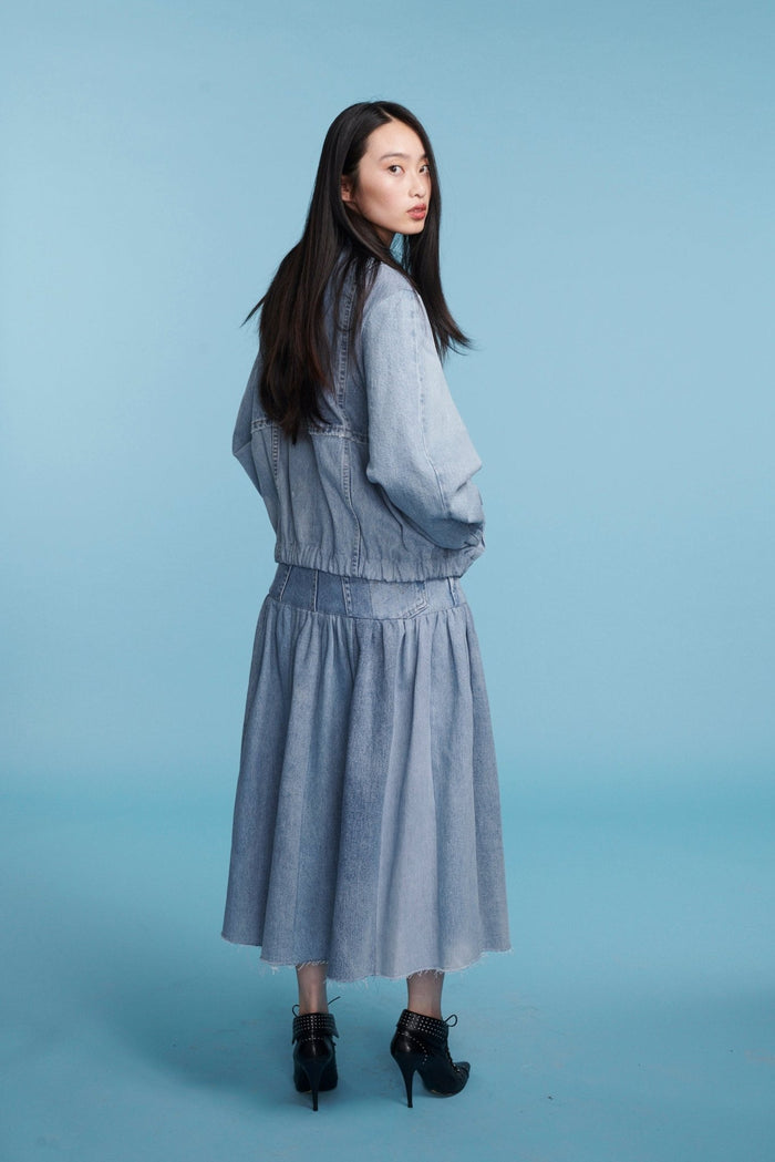 E.l.v. Denim Harvard Denim Skirt Light Blue Skirt