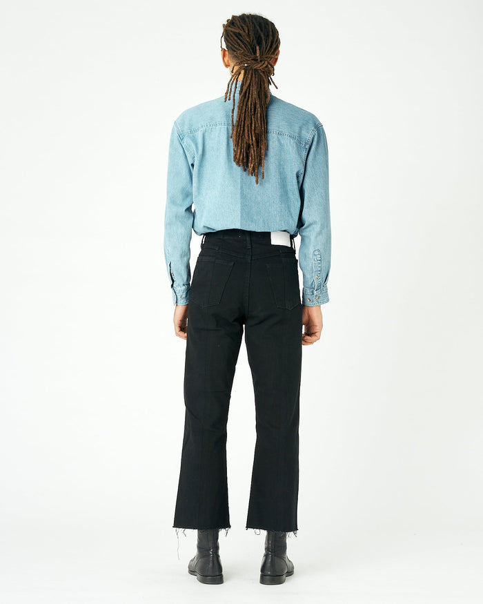 E.l.v. Denim Men's Flare Jean Black Trousers