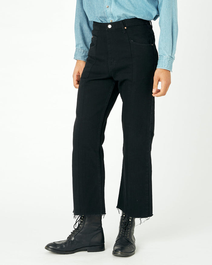 E.l.v. Denim Men's Flare Jean Black Trousers