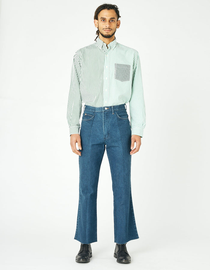 e.l.v. denim Men's Flare Jean Dark Blue Jeans