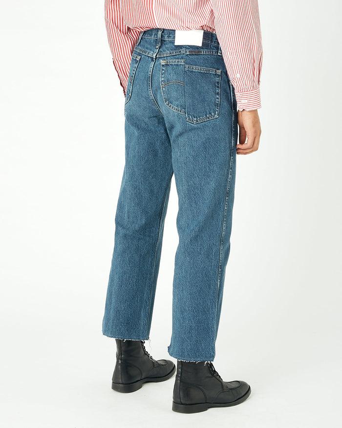 E.l.v. Denim Men's Flare Jean Mid Blue Jeans