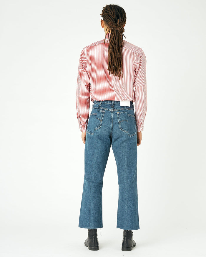 E.l.v. Denim Men's Flare Jean Mid Blue Jeans