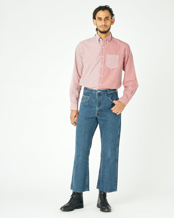 e.l.v. denim Men's Flare Jean Mid Blue Jeans