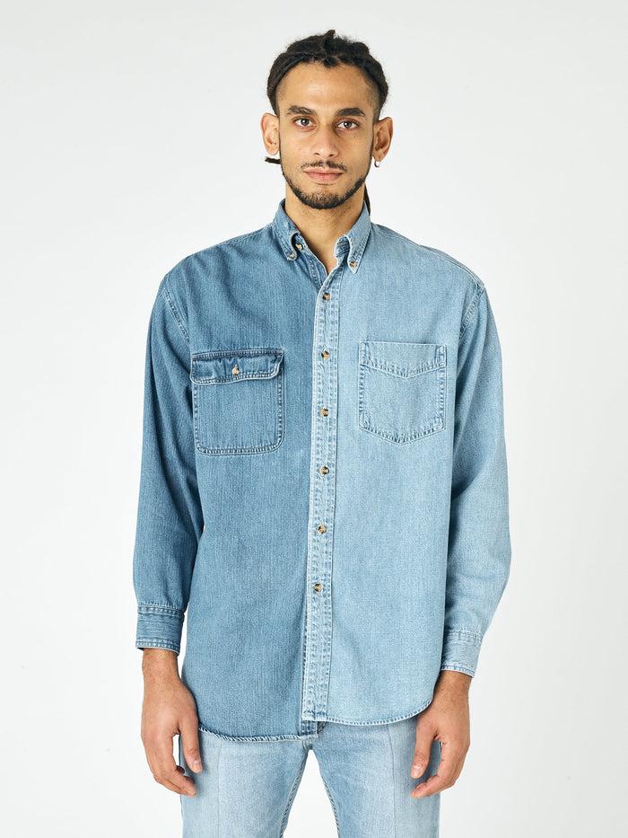 E.l.v. Denim Mens Contrast Denim Shirt Shirt