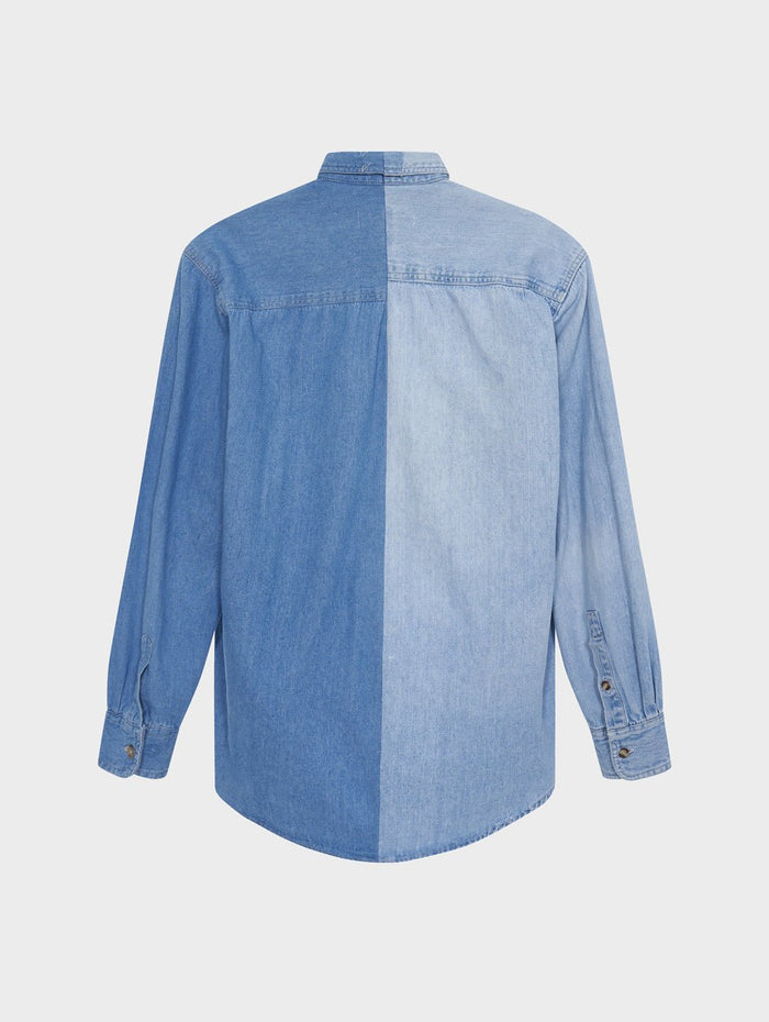 E.l.v. Denim Mens Contrast Denim Shirt Shirt