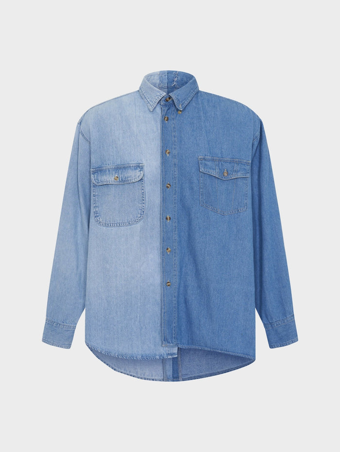 e.l.v. denim Mens Contrast Denim Shirt Shirt