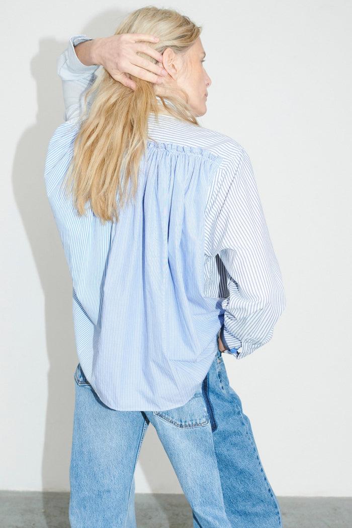 E.l.v. Denim Mina Shirt Stripe Poplin Cotton Shirt