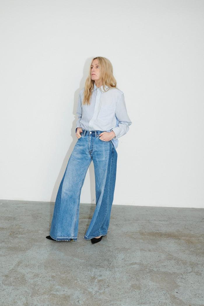 E.l.v. Denim Mina Shirt Stripe Poplin Cotton Shirt