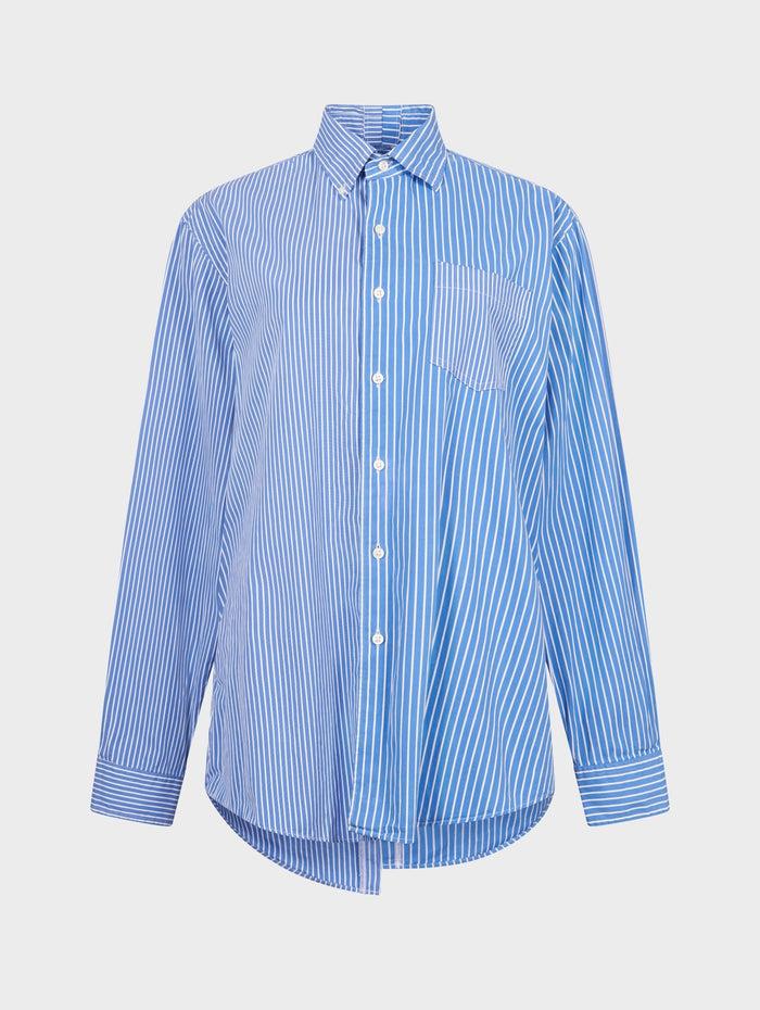 e.l.v. denim Solid Blue Stripe Diana Shirt Shirt