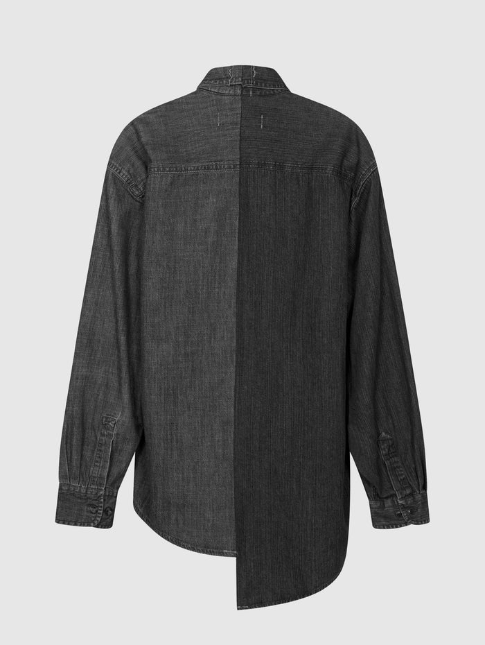 E.l.v. Denim The Charcoal Grey Denim Shirt Shirt