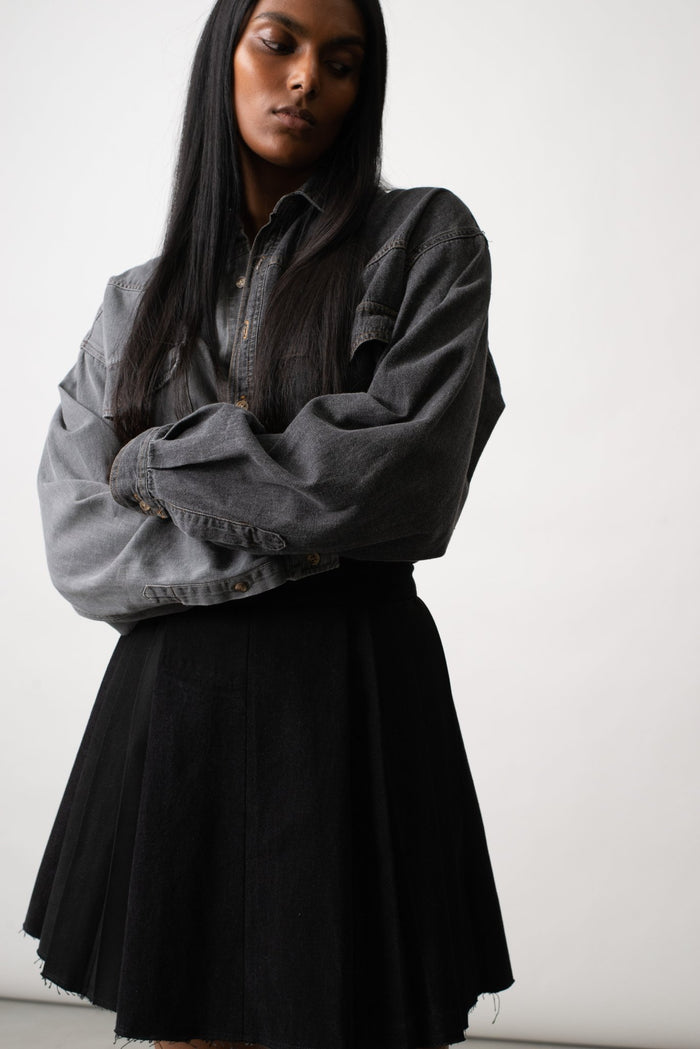 E.l.v. Denim The Charcoal Grey Denim Shirt Shirt