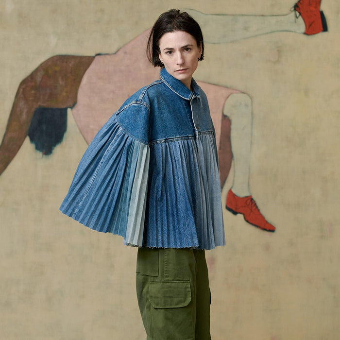 E.l.v. Denim The Pleated Denim Cape Cape