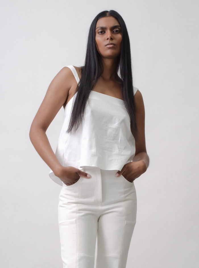 E.l.v. Denim Victoria Top Cotton Poplin White Top