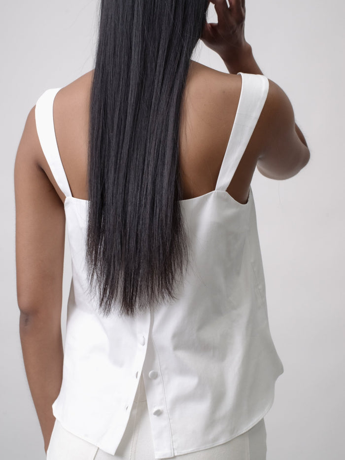 E.l.v. Denim Victoria Top Cotton Poplin White Top