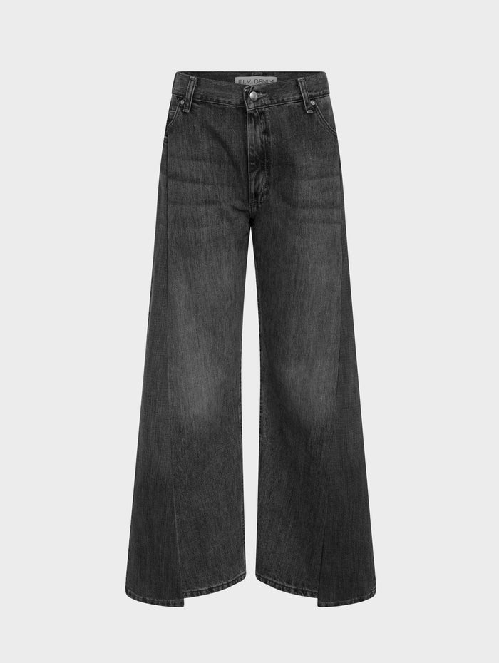 e.l.v. denim Freya Wide Leg Jean Charcoal Grey Jeans