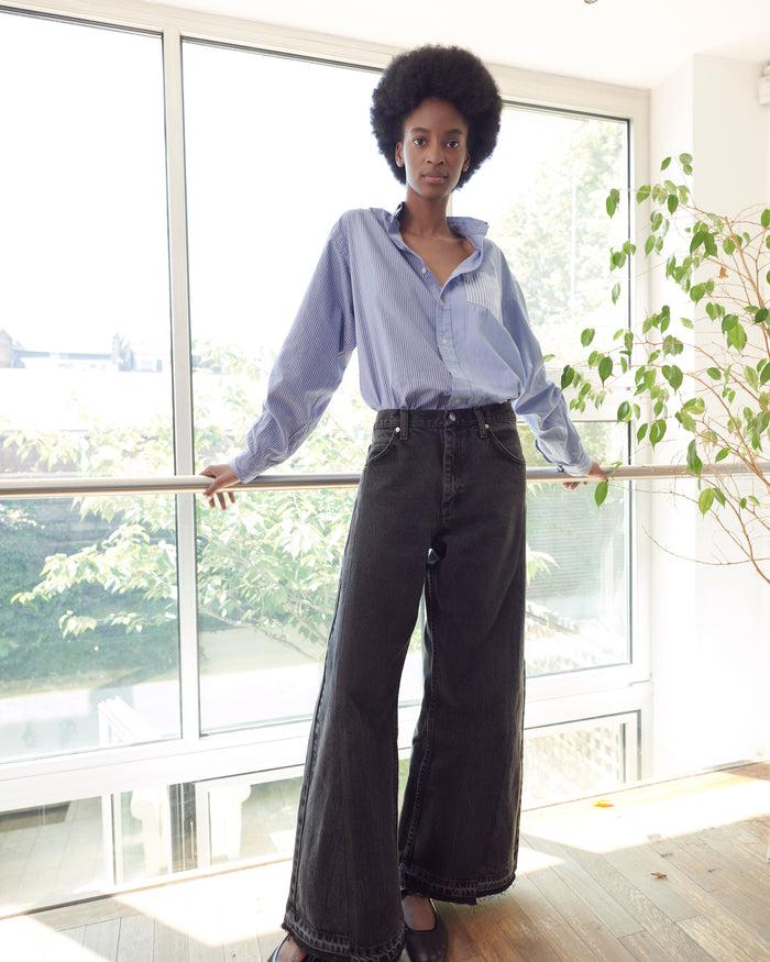 E.l.v. Denim Freya Wide Leg Jean Charcoal Grey Jeans